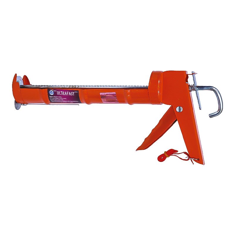 CAULKING GUN WITH GRINDED TEETH ROD